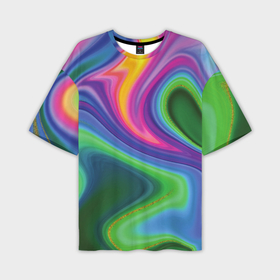 Мужская футболка oversize 3D с принтом Color abstraction в Петрозаводске,  |  | 