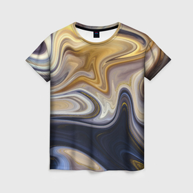 Женская футболка 3D с принтом Fantasy waves в Кировске, 100% полиэфир ( синтетическое хлопкоподобное полотно) | прямой крой, круглый вырез горловины, длина до линии бедер | Тематика изображения на принте: 
