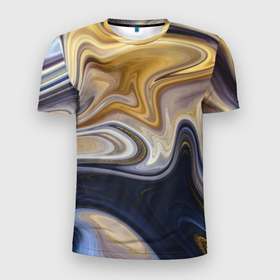Мужская футболка 3D Slim с принтом Fantasy waves в Кировске, 100% полиэстер с улучшенными характеристиками | приталенный силуэт, круглая горловина, широкие плечи, сужается к линии бедра | 