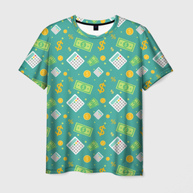 Мужская футболка 3D с принтом Dollar style в Санкт-Петербурге, 100% полиэфир | прямой крой, круглый вырез горловины, длина до линии бедер | 