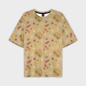 Мужская футболка oversize 3D с принтом Гамбургеры в Курске,  |  | 