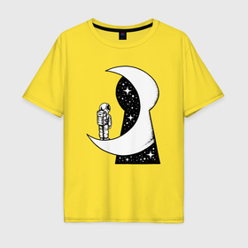 Мужская футболка хлопок Oversize с принтом Дверь в космос в Тюмени, 100% хлопок | свободный крой, круглый ворот, “спинка” длиннее передней части | Тематика изображения на принте: 
