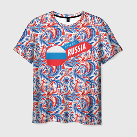 Мужская футболка 3D с принтом Made in     Russia в Новосибирске, 100% полиэфир | прямой крой, круглый вырез горловины, длина до линии бедер | 