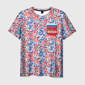 Мужская футболка 3D с принтом Made in  Russia в Санкт-Петербурге, 100% полиэфир | прямой крой, круглый вырез горловины, длина до линии бедер | 