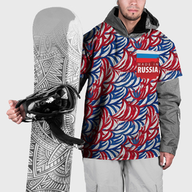 Накидка на куртку 3D с принтом Флаг России и узоры , 100% полиэстер |  | 