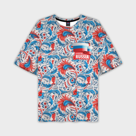 Мужская футболка oversize 3D с принтом Russia  pattern ,  |  | Тематика изображения на принте: 