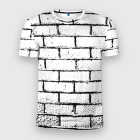 Мужская футболка 3D Slim с принтом White wall в Петрозаводске, 100% полиэстер с улучшенными характеристиками | приталенный силуэт, круглая горловина, широкие плечи, сужается к линии бедра | Тематика изображения на принте: 