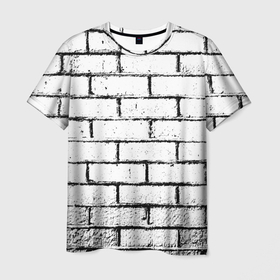 Мужская футболка 3D с принтом White wall в Петрозаводске, 100% полиэфир | прямой крой, круглый вырез горловины, длина до линии бедер | 