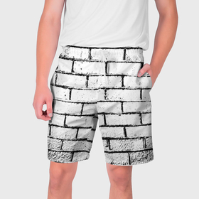 Мужские шорты 3D с принтом White wall в Курске,  полиэстер 100% | прямой крой, два кармана без застежек по бокам. Мягкая трикотажная резинка на поясе, внутри которой широкие завязки. Длина чуть выше колен | Тематика изображения на принте: 