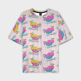 Мужская футболка oversize 3D с принтом Красочные птички в Тюмени,  |  | 