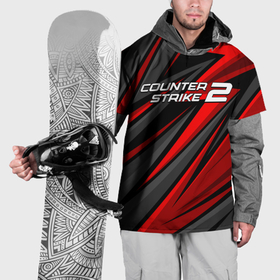 Накидка на куртку 3D с принтом Counter strike 2   красный спортивный в Екатеринбурге, 100% полиэстер |  | Тематика изображения на принте: 