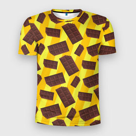 Мужская футболка 3D Slim с принтом Шоколадки в Кировске, 100% полиэстер с улучшенными характеристиками | приталенный силуэт, круглая горловина, широкие плечи, сужается к линии бедра | 