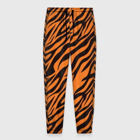 Мужские брюки 3D с принтом Полоски тигра   tiger в Тюмени, 100% полиэстер | манжеты по низу, эластичный пояс регулируется шнурком, по бокам два кармана без застежек, внутренняя часть кармана из мелкой сетки | 