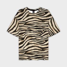 Мужская футболка oversize 3D с принтом Шкура зебры и белого тигра ,  |  | 