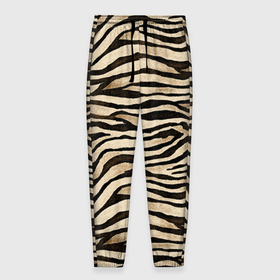 Мужские брюки 3D с принтом Шкура зебры и белого тигра в Екатеринбурге, 100% полиэстер | манжеты по низу, эластичный пояс регулируется шнурком, по бокам два кармана без застежек, внутренняя часть кармана из мелкой сетки | 