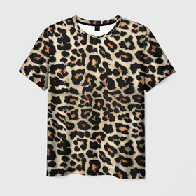 Мужская футболка 3D с принтом Шкура ягуара, гепарда, леопарда в Курске, 100% полиэфир | прямой крой, круглый вырез горловины, длина до линии бедер | 