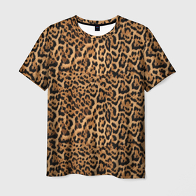Мужская футболка 3D с принтом Меховая шкура ягуара, гепарда, леопарда , 100% полиэфир | прямой крой, круглый вырез горловины, длина до линии бедер | Тематика изображения на принте: 