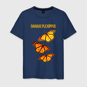 Мужская футболка хлопок с принтом Danaus plexippus бабочка Монарх в Белгороде, 100% хлопок | прямой крой, круглый вырез горловины, длина до линии бедер, слегка спущенное плечо. | 
