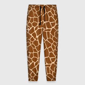 Мужские брюки 3D с принтом Пятнистая шкура жирафа в Екатеринбурге, 100% полиэстер | манжеты по низу, эластичный пояс регулируется шнурком, по бокам два кармана без застежек, внутренняя часть кармана из мелкой сетки | Тематика изображения на принте: 