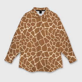 Мужская рубашка oversize 3D с принтом Пятнистая шкура жирафа в Екатеринбурге,  |  | Тематика изображения на принте: 