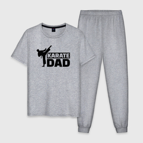Мужская пижама хлопок с принтом Karate dad в Курске, 100% хлопок | брюки и футболка прямого кроя, без карманов, на брюках мягкая резинка на поясе и по низу штанин
 | Тематика изображения на принте: 