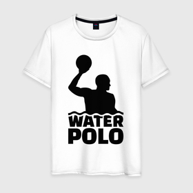 Мужская футболка хлопок с принтом Водное поло в Тюмени, 100% хлопок | прямой крой, круглый вырез горловины, длина до линии бедер, слегка спущенное плечо. | 