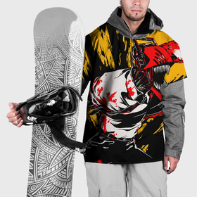 Накидка на куртку 3D с принтом Человек бензопила chainsaw man в Екатеринбурге, 100% полиэстер |  | 