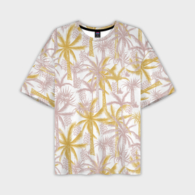 Мужская футболка oversize 3D с принтом Солнечные пальмы в Тюмени,  |  | Тематика изображения на принте: 
