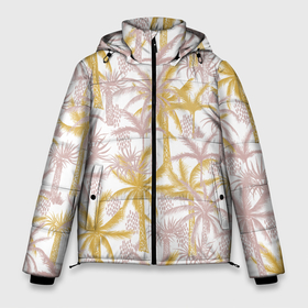 Мужская зимняя куртка 3D с принтом Солнечные пальмы в Тюмени, верх — 100% полиэстер; подкладка — 100% полиэстер; утеплитель — 100% полиэстер | длина ниже бедра, свободный силуэт Оверсайз. Есть воротник-стойка, отстегивающийся капюшон и ветрозащитная планка. 

Боковые карманы с листочкой на кнопках и внутренний карман на молнии. | Тематика изображения на принте: 