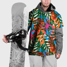Накидка на куртку 3D с принтом Яркие абстрактные листья в Екатеринбурге, 100% полиэстер |  | Тематика изображения на принте: 
