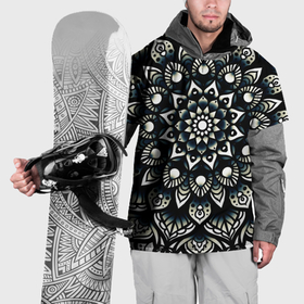 Накидка на куртку 3D с принтом Мандала чёрно белая в Белгороде, 100% полиэстер |  | 