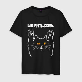 Мужская футболка хлопок с принтом Die Antwoord rock cat в Белгороде, 100% хлопок | прямой крой, круглый вырез горловины, длина до линии бедер, слегка спущенное плечо. | 