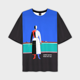 Мужская футболка oversize 3D с принтом Казимир Малевич   Женщина с граблями в Петрозаводске,  |  | Тематика изображения на принте: 