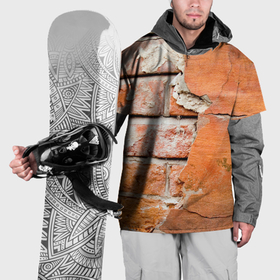 Накидка на куртку 3D с принтом кирпичная стена под штукатуркой в Екатеринбурге, 100% полиэстер |  | 
