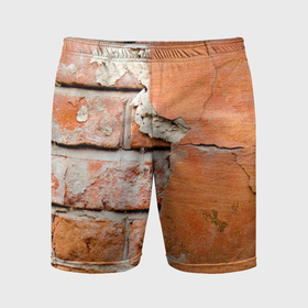 Мужские шорты спортивные с принтом кирпичная стена под штукатуркой в Тюмени,  |  | 