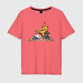 Мужская футболка хлопок Oversize с принтом Cluckin Bell в Петрозаводске, 100% хлопок | свободный крой, круглый ворот, “спинка” длиннее передней части | Тематика изображения на принте: 