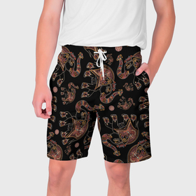 Мужские шорты 3D с принтом Слон индийский в Новосибирске,  полиэстер 100% | прямой крой, два кармана без застежек по бокам. Мягкая трикотажная резинка на поясе, внутри которой широкие завязки. Длина чуть выше колен | Тематика изображения на принте: 