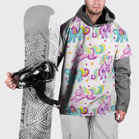 Накидка на куртку 3D с принтом Красочные единороги в Екатеринбурге, 100% полиэстер |  | 