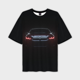 Мужская футболка oversize 3D с принтом BMW   red eyes в Курске,  |  | 