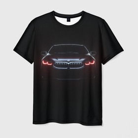 Мужская футболка 3D с принтом BMW   red eyes в Курске, 100% полиэфир | прямой крой, круглый вырез горловины, длина до линии бедер | 