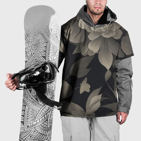 Накидка на куртку 3D с принтом Бесцветный сад в Курске, 100% полиэстер |  | 