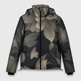 Мужская зимняя куртка 3D с принтом Бесцветный сад в Курске, верх — 100% полиэстер; подкладка — 100% полиэстер; утеплитель — 100% полиэстер | длина ниже бедра, свободный силуэт Оверсайз. Есть воротник-стойка, отстегивающийся капюшон и ветрозащитная планка. 

Боковые карманы с листочкой на кнопках и внутренний карман на молнии. | 
