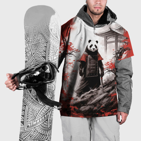 Накидка на куртку 3D с принтом Panda samurai , 100% полиэстер |  | Тематика изображения на принте: 