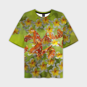 Мужская футболка oversize 3D с принтом Большие бабочки в Белгороде,  |  | 