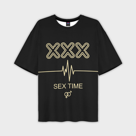 Мужская футболка oversize 3D с принтом Sex Time в Курске,  |  | 
