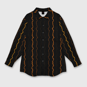 Мужская рубашка oversize 3D с принтом Кривые линии чёрный в Курске,  |  | Тематика изображения на принте: 