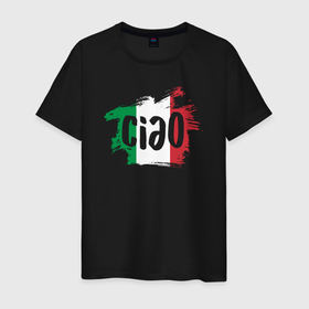 Мужская футболка хлопок с принтом Привет Италия в Петрозаводске, 100% хлопок | прямой крой, круглый вырез горловины, длина до линии бедер, слегка спущенное плечо. | 