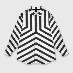 Мужская рубашка oversize 3D с принтом Черно белые полосы в узоре в Петрозаводске,  |  | 