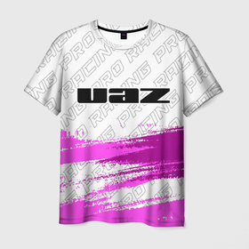 Мужская футболка 3D с принтом UAZ pro racing: символ сверху в Петрозаводске, 100% полиэфир | прямой крой, круглый вырез горловины, длина до линии бедер | 