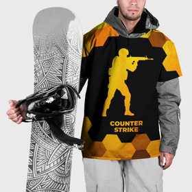 Накидка на куртку 3D с принтом Counter Strike   gold gradient в Екатеринбурге, 100% полиэстер |  | Тематика изображения на принте: 